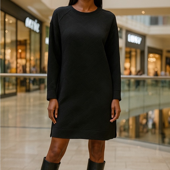 new in Dresses & Skirts - #447 SWEATSHIRT TEXTURED DRESS